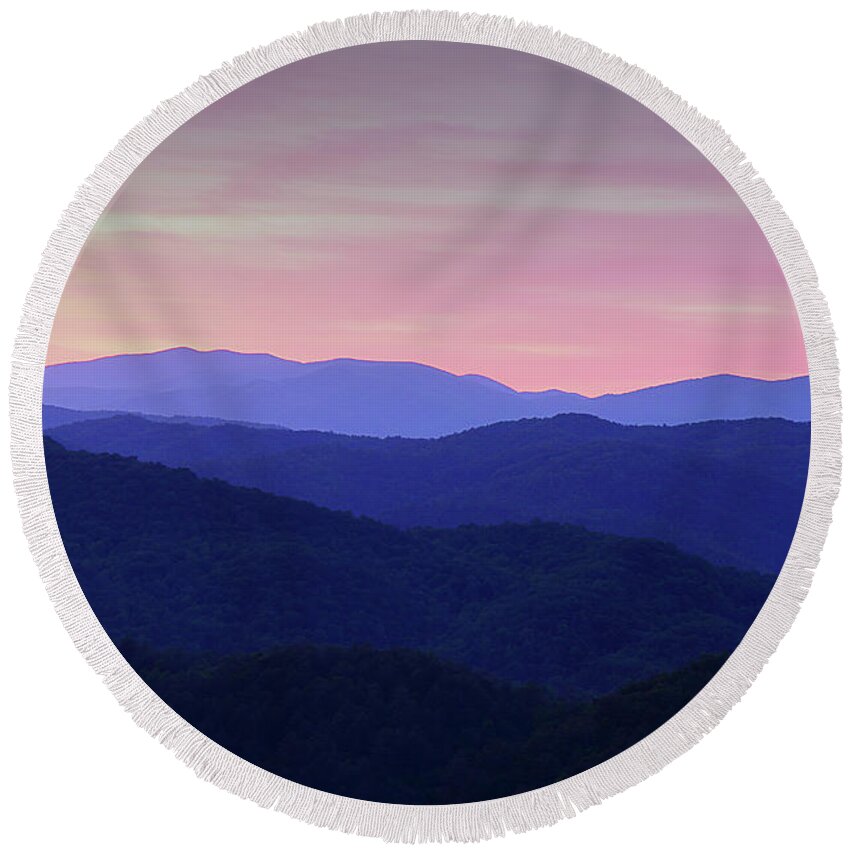 Smoky Mountains Round Beach Towel featuring the photograph New Beginning by Mike Eingle