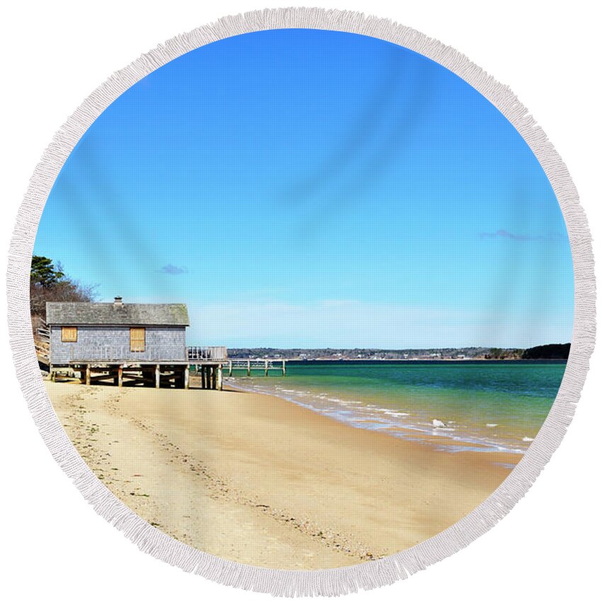 Cape Cod Round Beach Towel featuring the photograph Cape Cod Beach Chatham Massachusetts by Luke Moore