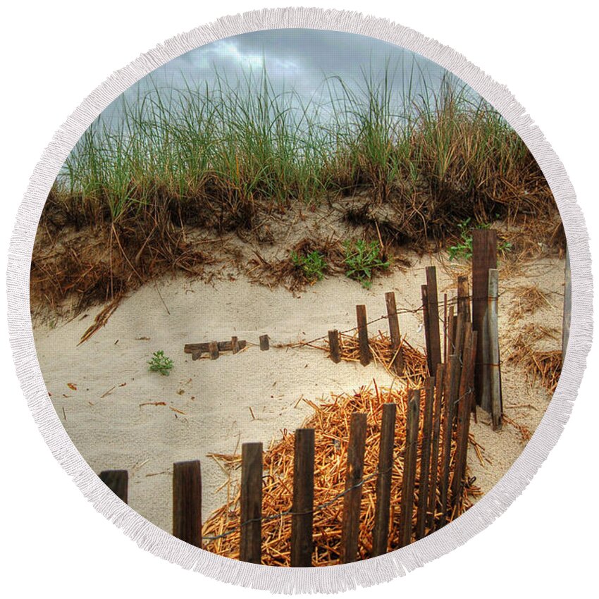 Sandy Neck Beach Round Beach Towel featuring the photograph Cape Cod Beach by Kelly Wade