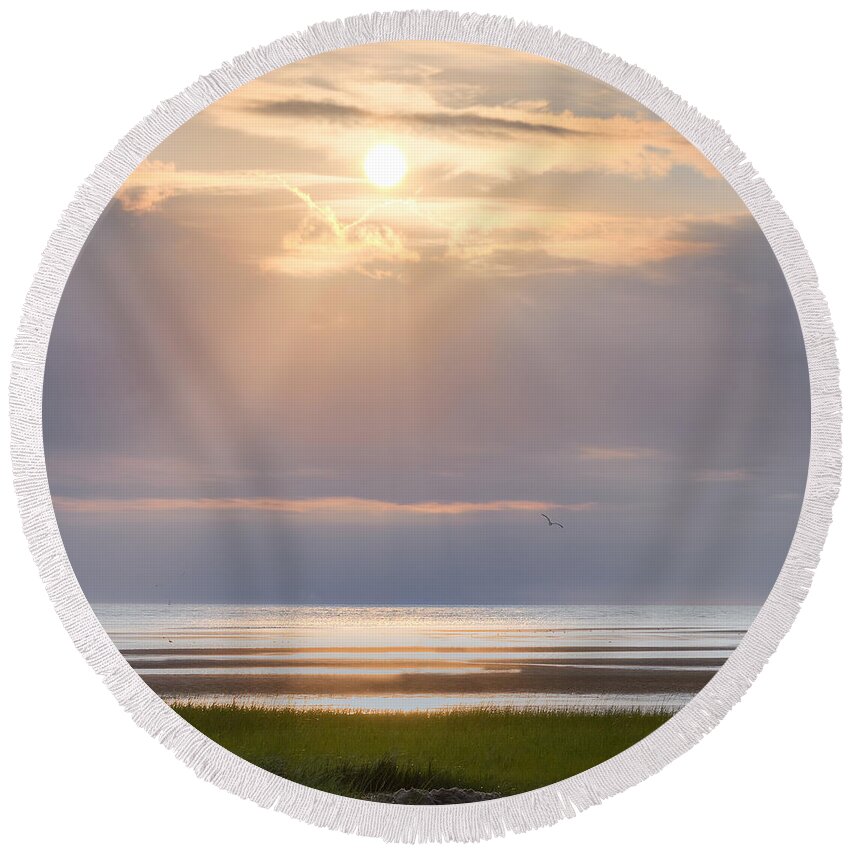 Square Round Beach Towel featuring the photograph Cape Cod First Encounter Beach Square by Bill Wakeley