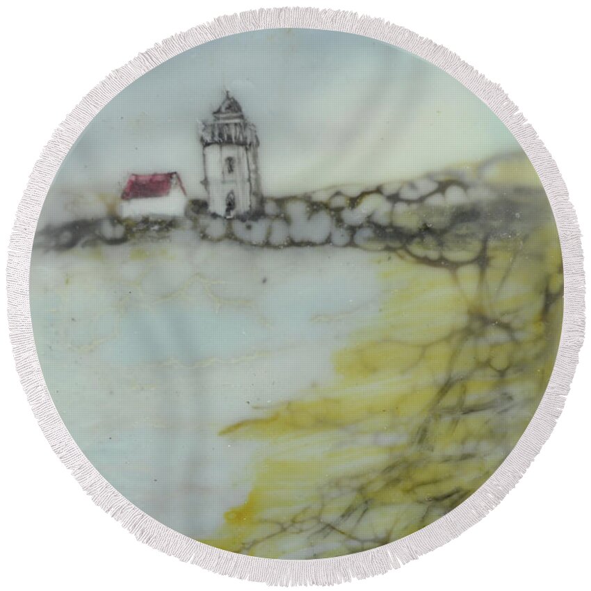 Cape Round Beach Towel featuring the painting Cape Cod Lighthouse by Jennifer Creech