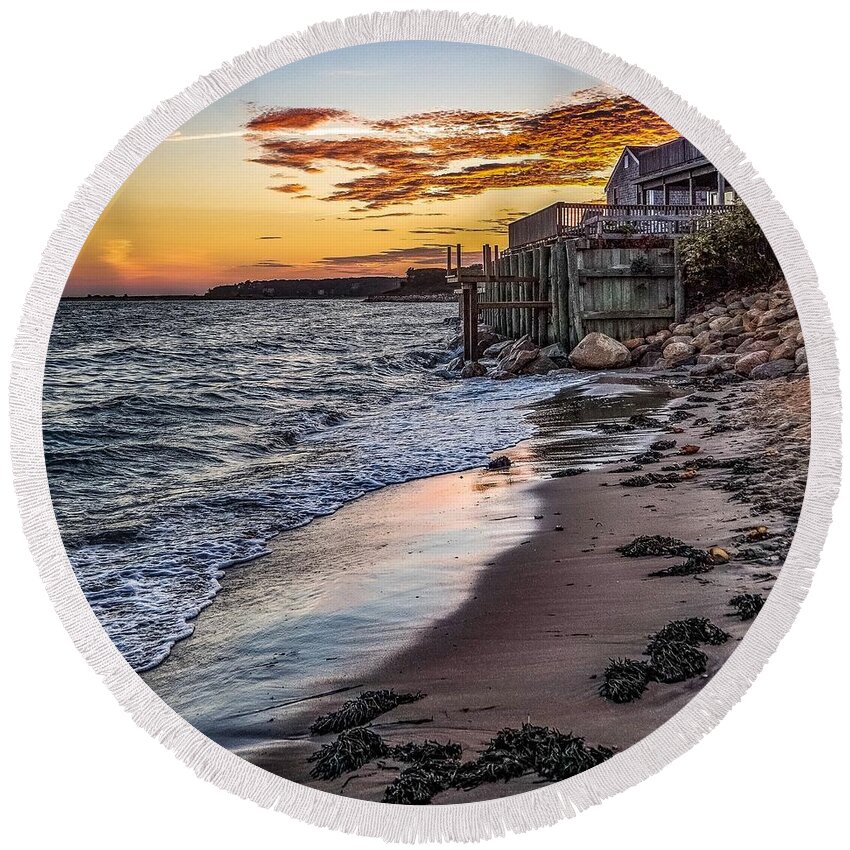  Round Beach Towel featuring the photograph Cape Cod September by Kendall McKernon