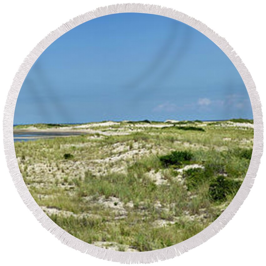 Cape Henlopen State Park Round Beach Towel featuring the photograph Cape Henlopen State Park - The Point - Delaware by Brendan Reals