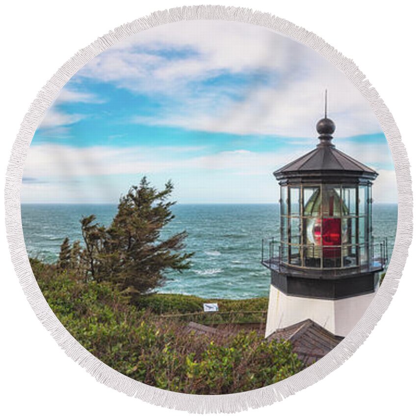  Round Beach Towel featuring the photograph Cape Meares Bright by Darren White