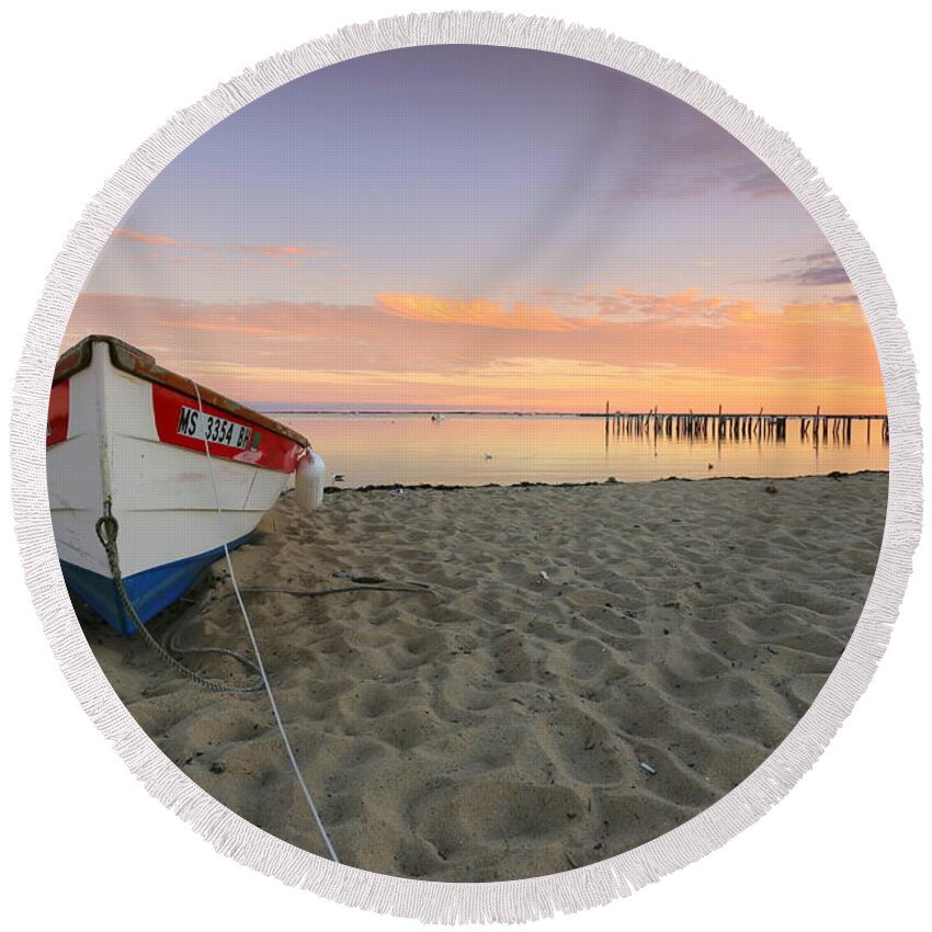 Provincetown Round Beach Towel featuring the photograph Cape Sunset by Imagery-at- Work