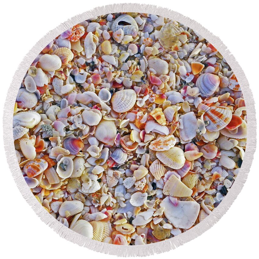 Shells Round Beach Towel featuring the photograph Captiva Beach by Judy Wanamaker
