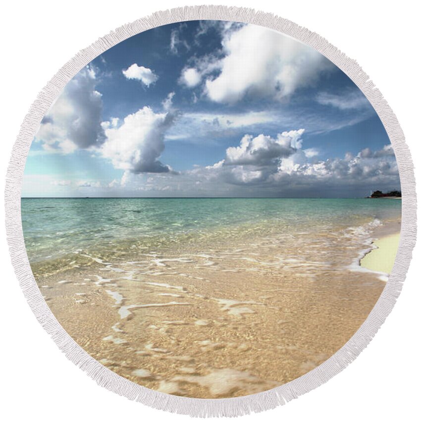 Spanish Round Beach Towel featuring the photograph Carib View by Robert Och