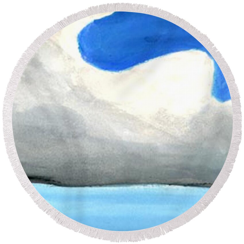 Cloudscape Round Beach Towel featuring the painting Caribbean Trade Winds by Dick Sauer