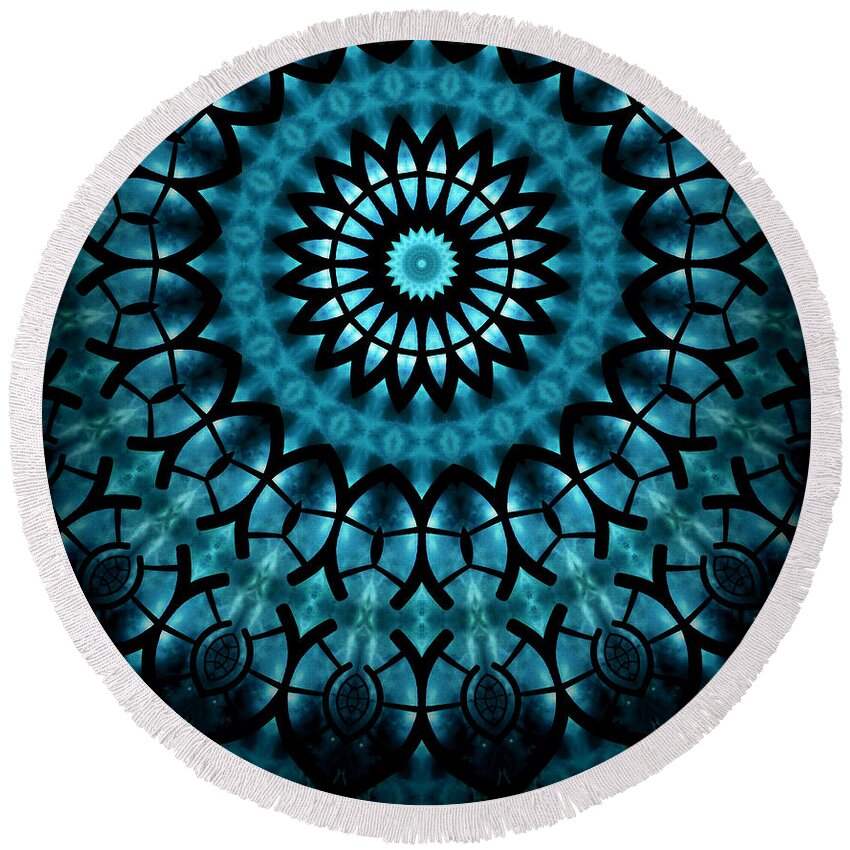 Cathedral Round Beach Towel featuring the digital art Cathedral by Danielle R T Haney