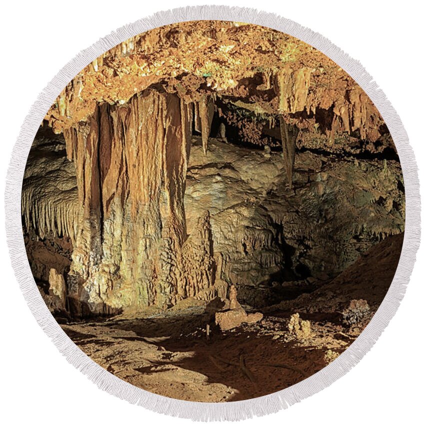 Cavern Round Beach Towel featuring the photograph Caverns by Travis Rogers