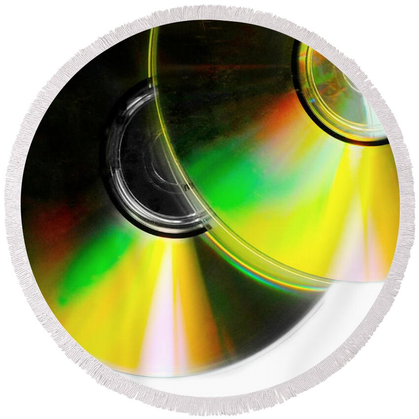 Cd Round Beach Towel featuring the photograph CD Spectrum by Diana Angstadt