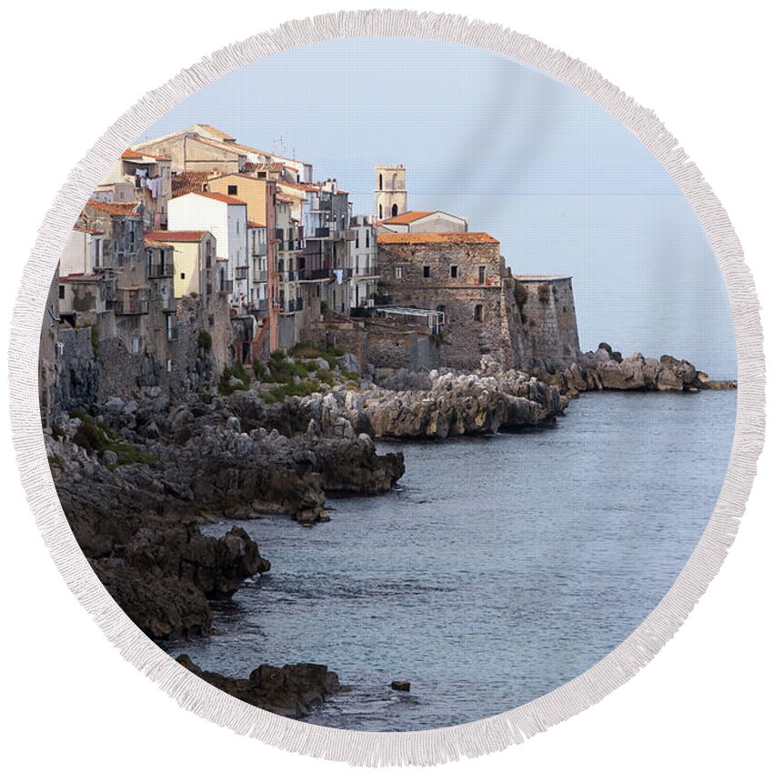 Cefalu Round Beach Towel featuring the photograph Cefalu, Sicily Italy by Andy Myatt