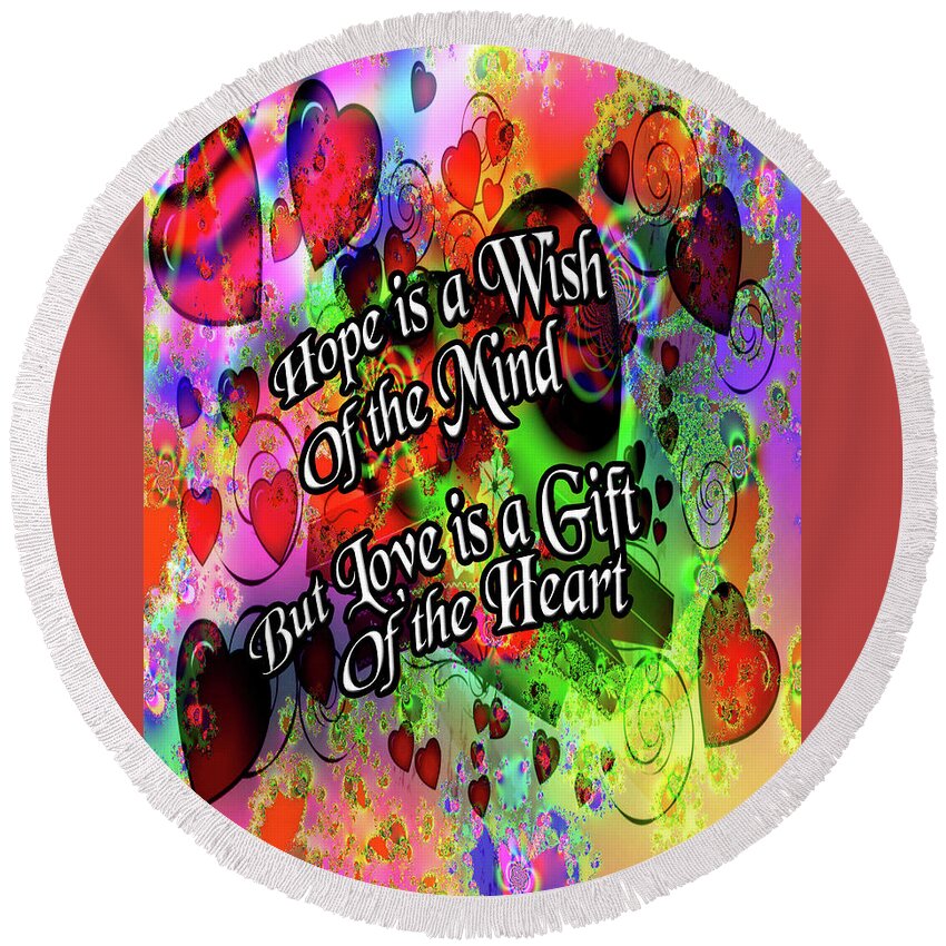 Greeting Cards Round Beach Towel featuring the digital art Celebration of Love by Mitchell Watrous
