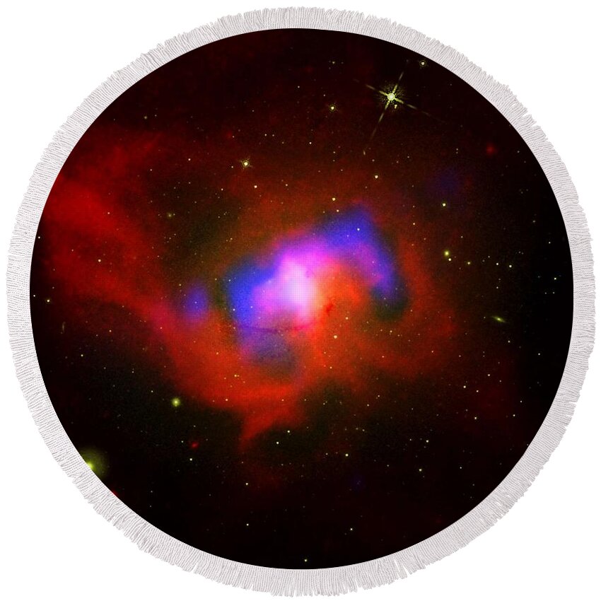 Nebula Round Beach Towel featuring the painting Cen_multi by Celestial Images