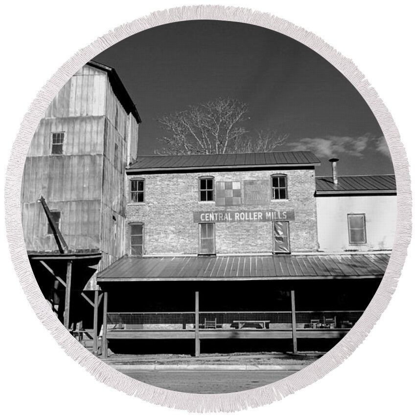  Round Beach Towel featuring the photograph Central Roller Mill by Rodney Lee Williams