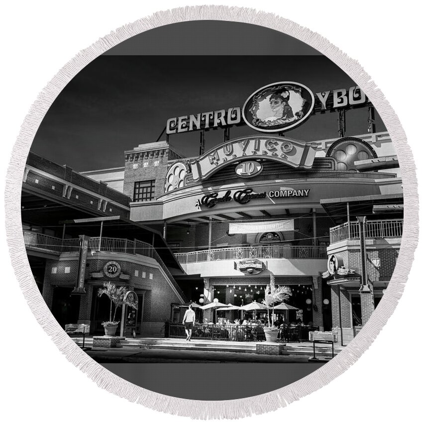 Ybor City Round Beach Towel featuring the photograph Centro Ybor by Marvin Spates