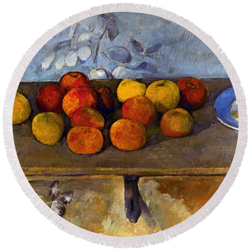 1880 Round Beach Towel featuring the photograph Cezanne: Apples & Biscuits by Granger