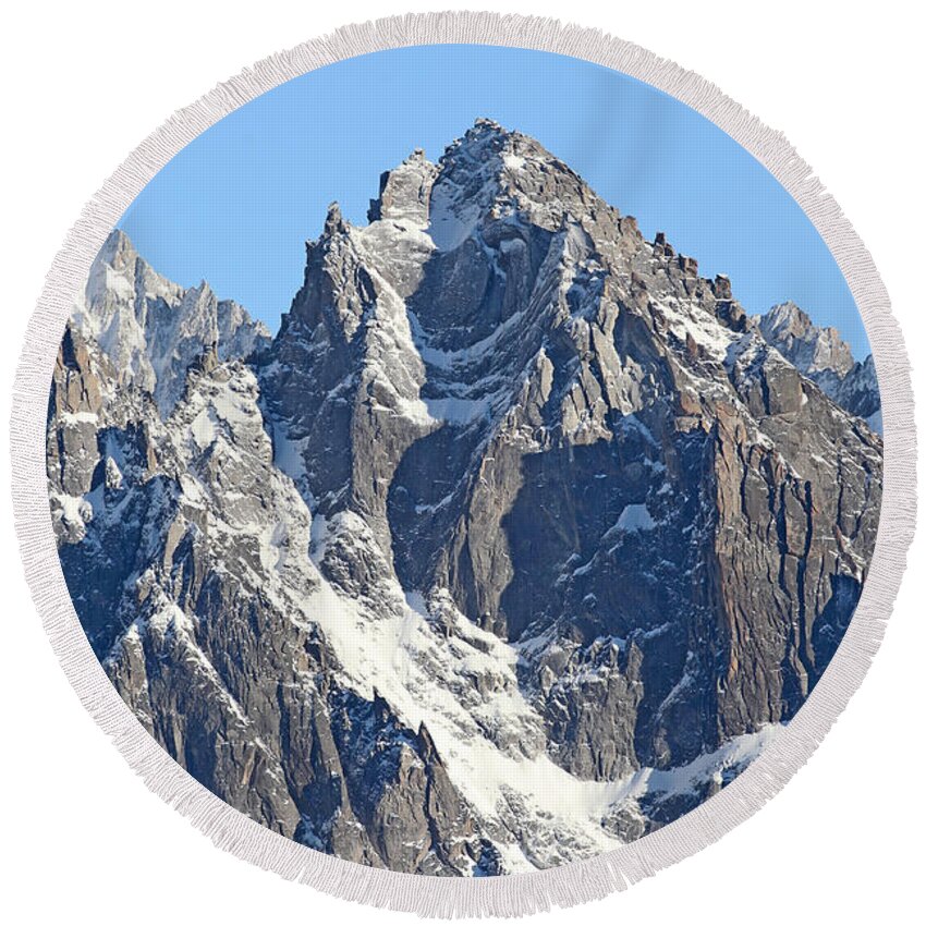 Mountain Round Beach Towel featuring the photograph Chamonix- Mountaineers Paradise by Pat Speirs