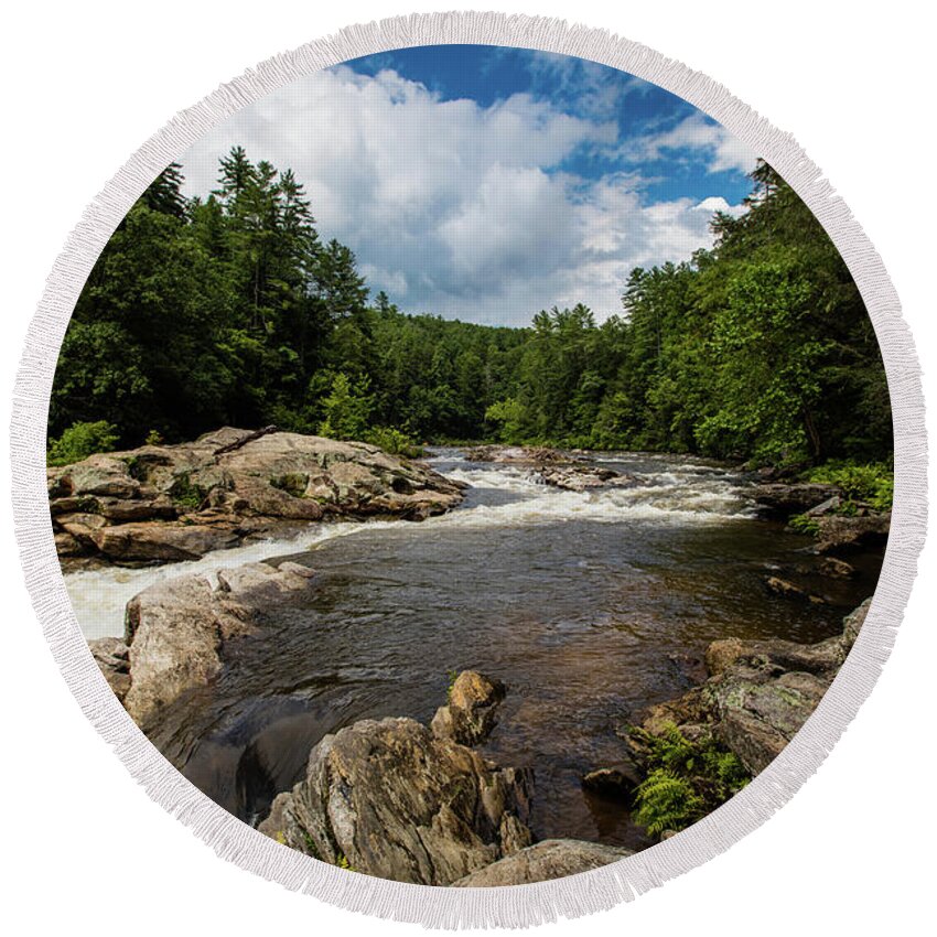 Chattooga Round Beach Towel featuring the photograph Chattooga Bull Sluice by Sean Allen