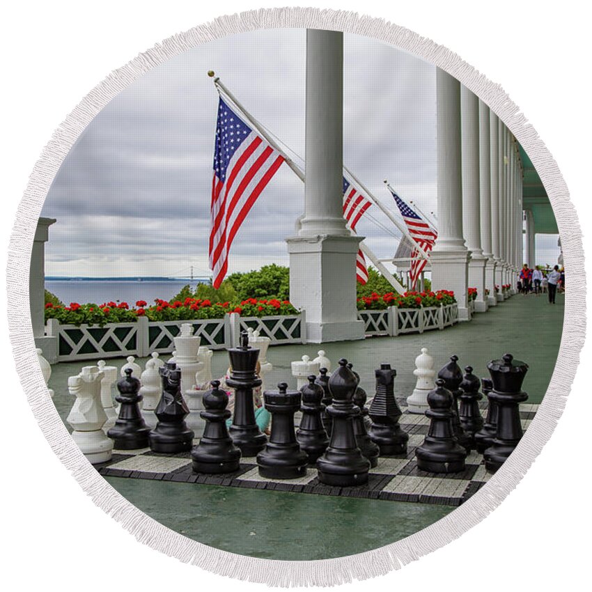 Game Round Beach Towel featuring the photograph Chess Anyone by Kevin Craft