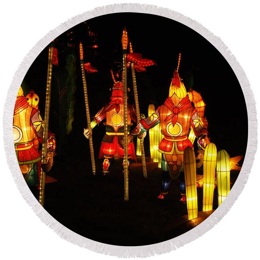 Lantern Round Beach Towel featuring the photograph Chinese Lantern Festival British Columbia Canada 9 by Bob Christopher