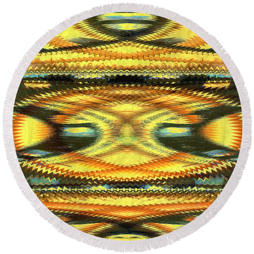 Photographic Abstraction Round Beach Towel featuring the digital art Chopstick Photo Abstraction by Kae Cheatham
