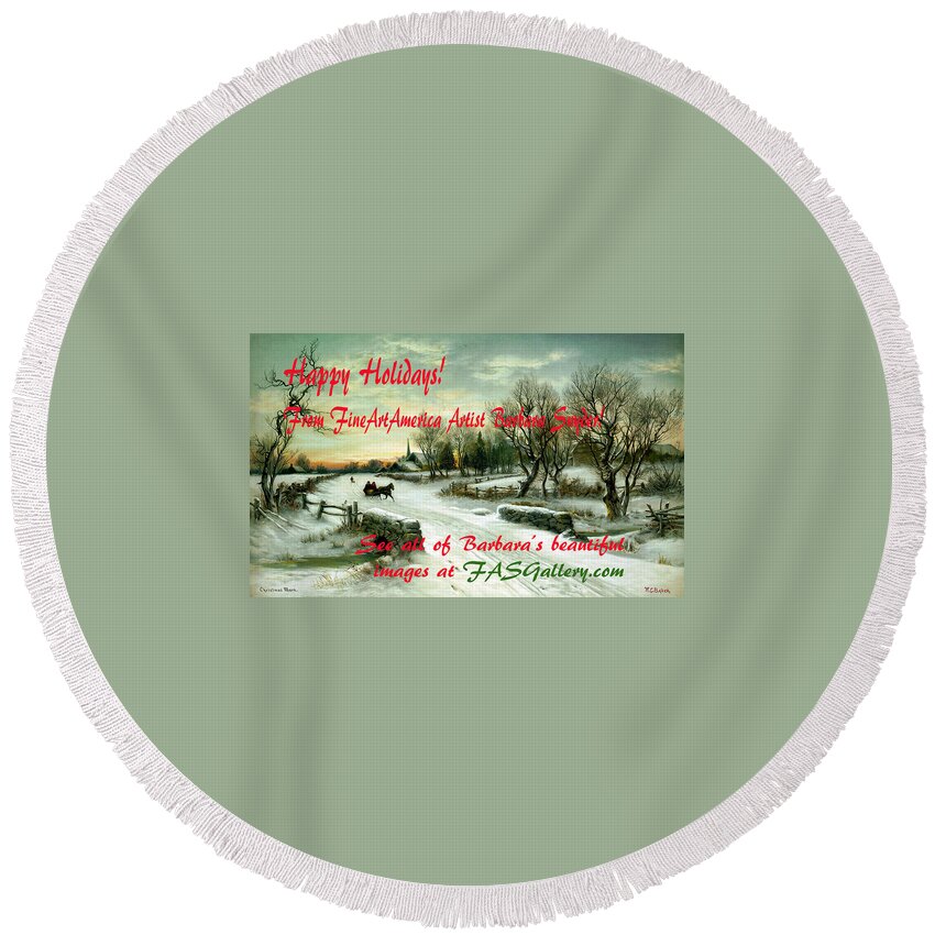 Wc Bauer Floyd Snyder Round Beach Towel featuring the photograph Christmas Morn Christmas Card by WC Bauer Floyd Snyder