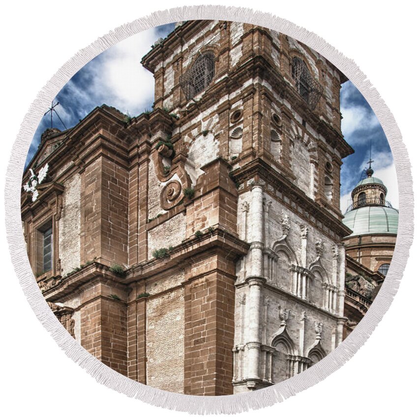  Round Beach Towel featuring the photograph Church by Patrick Boening
