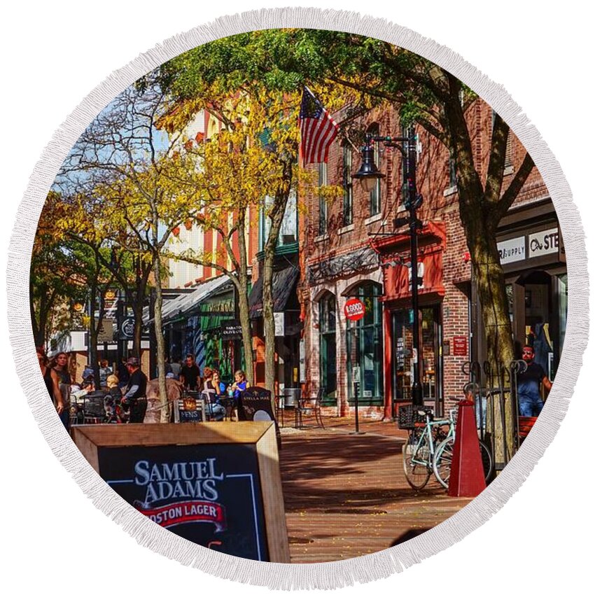  Round Beach Towel featuring the photograph Church Street Marketplace by Kendall McKernon