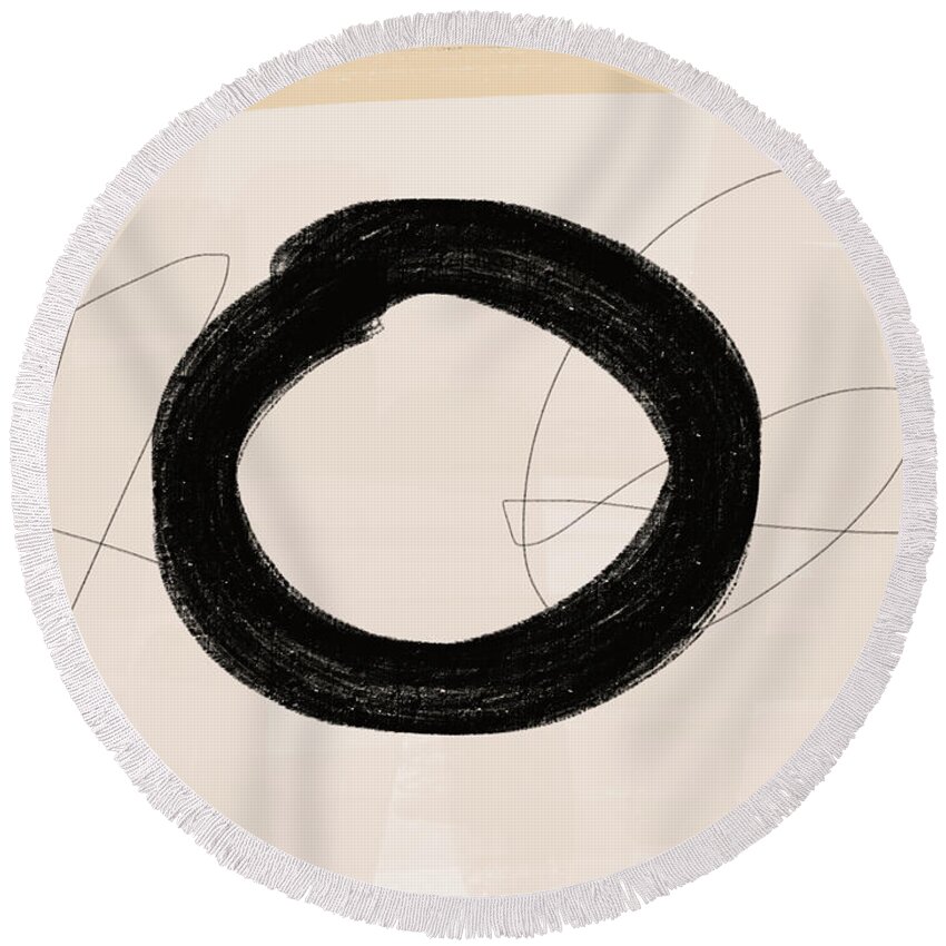 Circle Painting Round Beach Towel featuring the painting Circle by Go Van Kampen