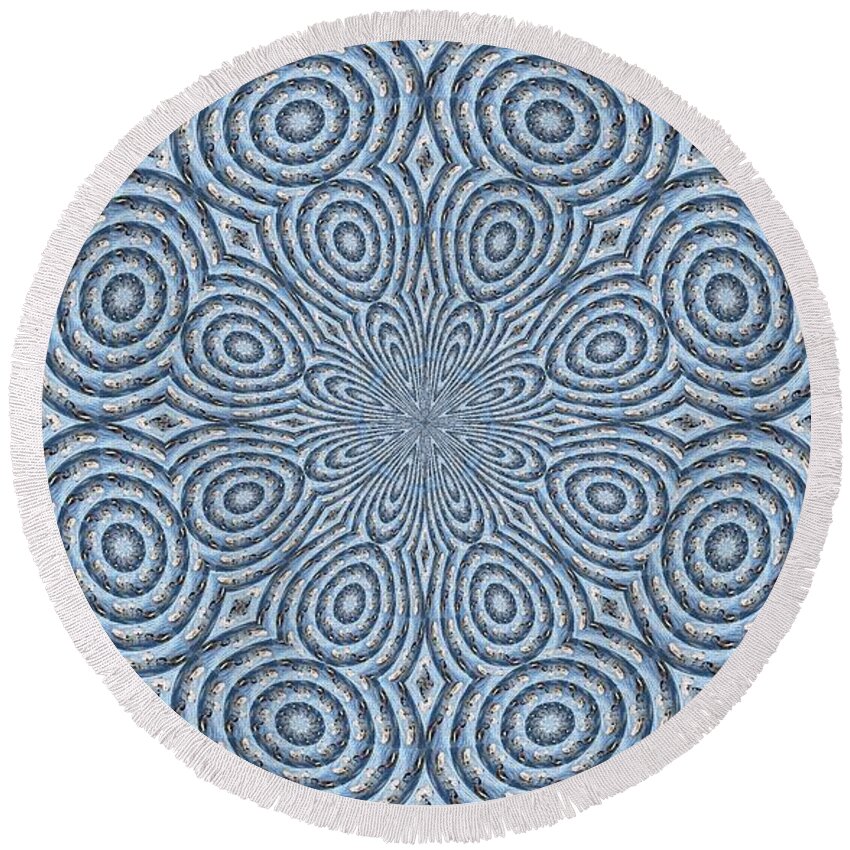 Creative Round Beach Towel featuring the digital art Circle Explosion by Ee Photography
