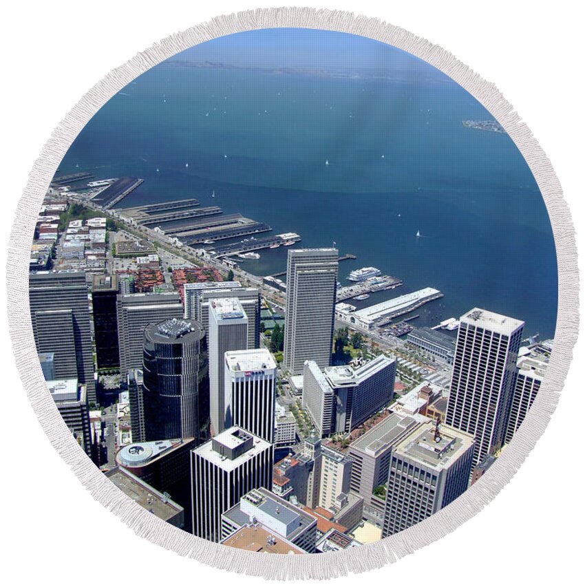 San Francisco Round Beach Towel featuring the photograph City By The Bay by Donna Blackhall