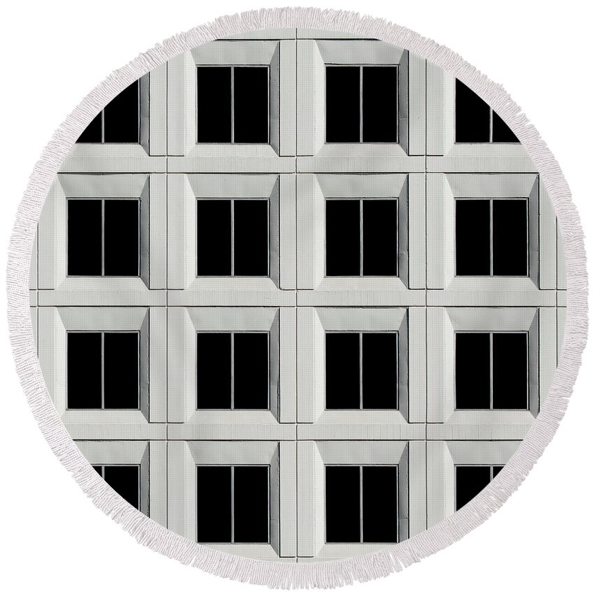 Urban Round Beach Towel featuring the photograph Square - City Grid 8 by Stuart Allen