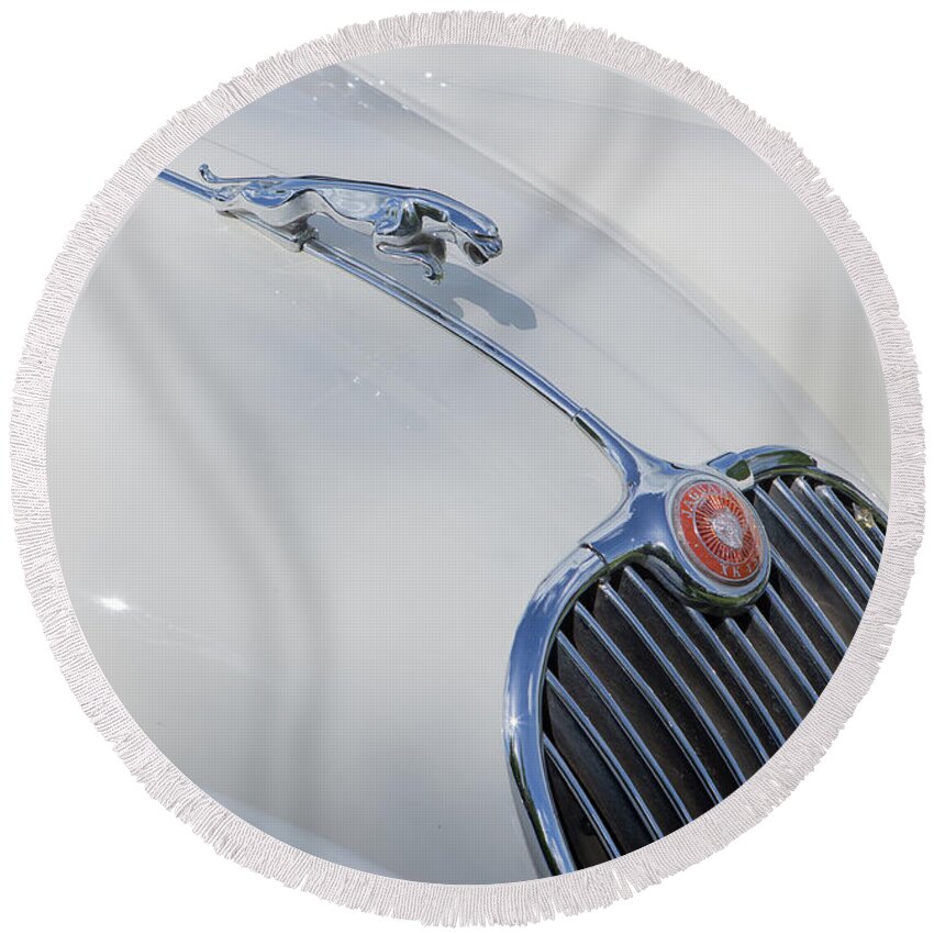 Jaguar Round Beach Towel featuring the photograph Classic Jaguar by Ed James