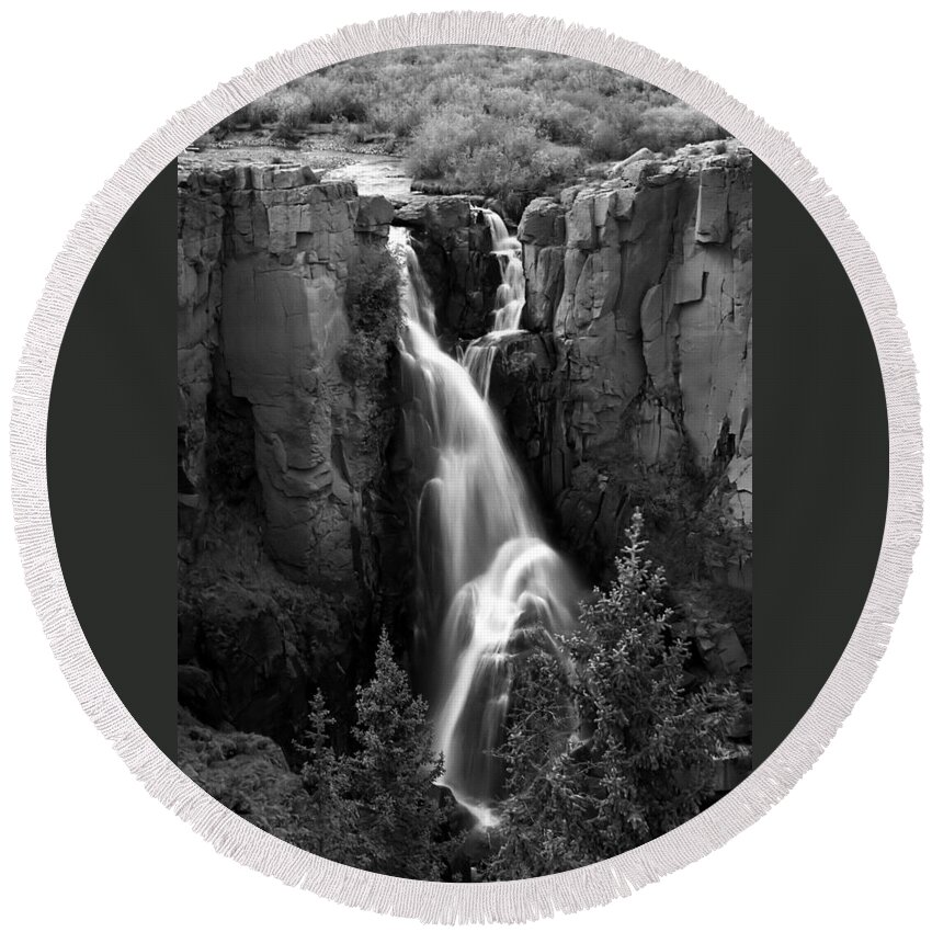 Clear Round Beach Towel featuring the photograph Clear Creek Falls by Farol Tomson
