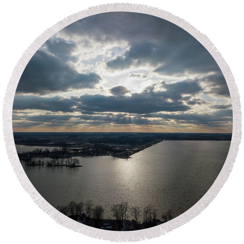 Round Beach Towel featuring the photograph Cloudy Day by Brian Jones