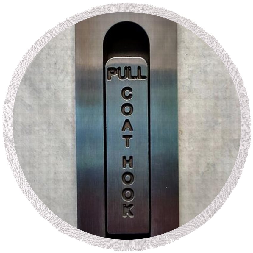 Coats Round Beach Towel featuring the photograph Coat Hook by Rob Hans