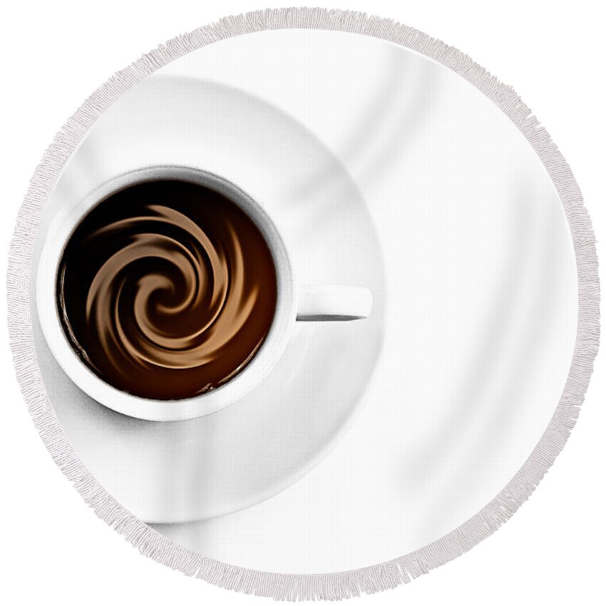 Aroma Round Beach Towel featuring the photograph Coffee and cream by Gert Lavsen