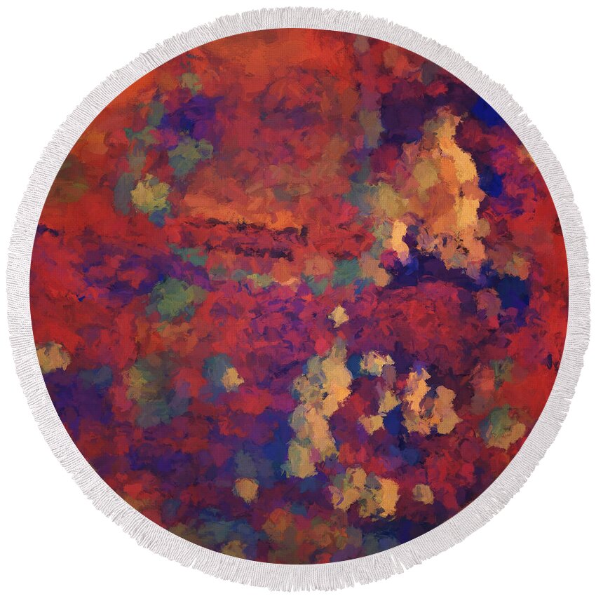 Abstract Round Beach Towel featuring the digital art Color Abstraction XXXV by David Gordon