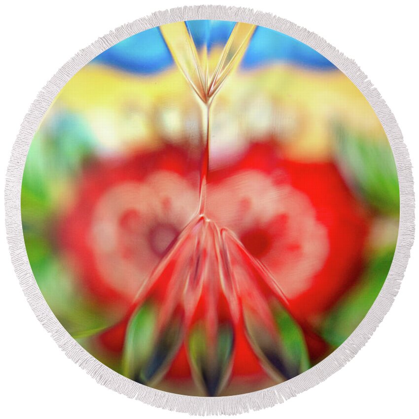 Abstract Round Beach Towel featuring the photograph Color and shape abstract by Izet Kapetanovic