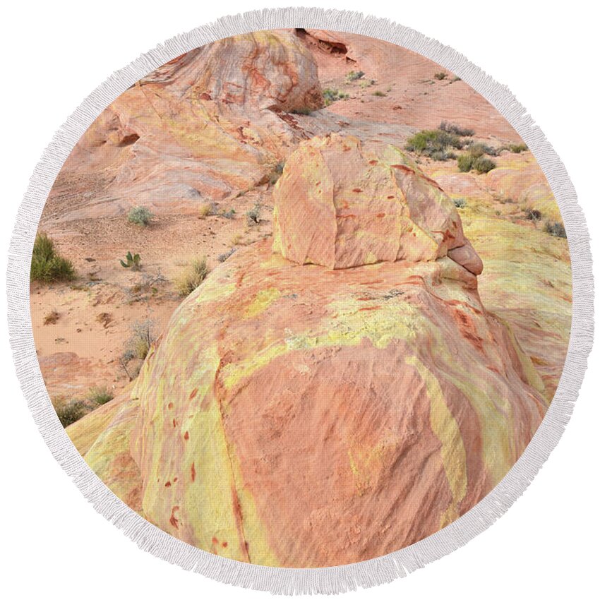 Valley Of Fire Round Beach Towel featuring the photograph Colorful Sandstone in North Valley of Fire by Ray Mathis