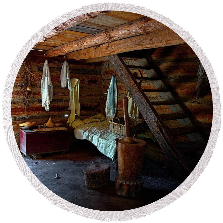 Barn Round Beach Towel featuring the photograph Comfy Corner by Christopher Holmes