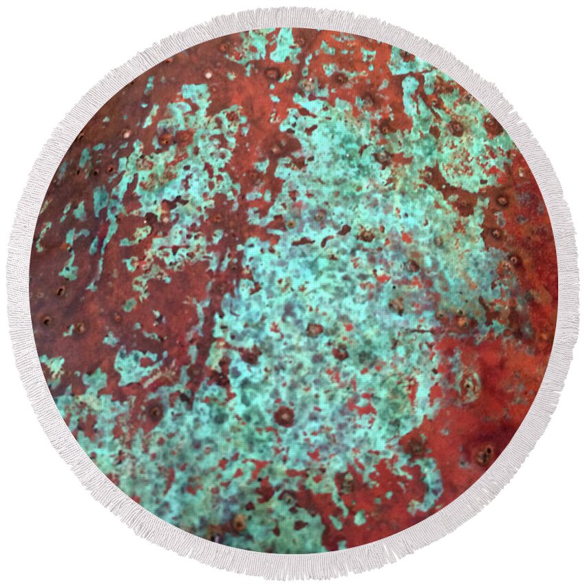 Copper Patina Round Beach Towel featuring the photograph Copper Patina No. 22-1 by Sandy Taylor