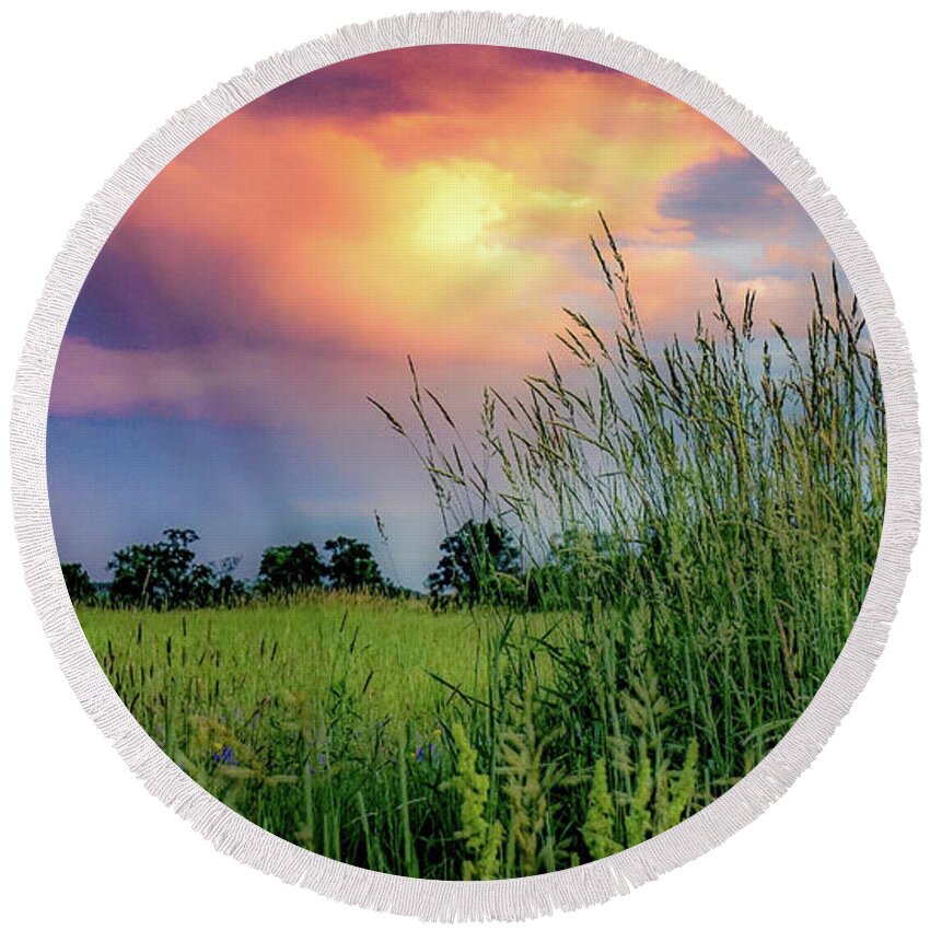  Round Beach Towel featuring the photograph Country Colors by Kendall McKernon