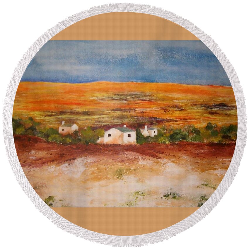  Round Beach Towel featuring the photograph Country Landscape by Elizabeth Hoare Gregory