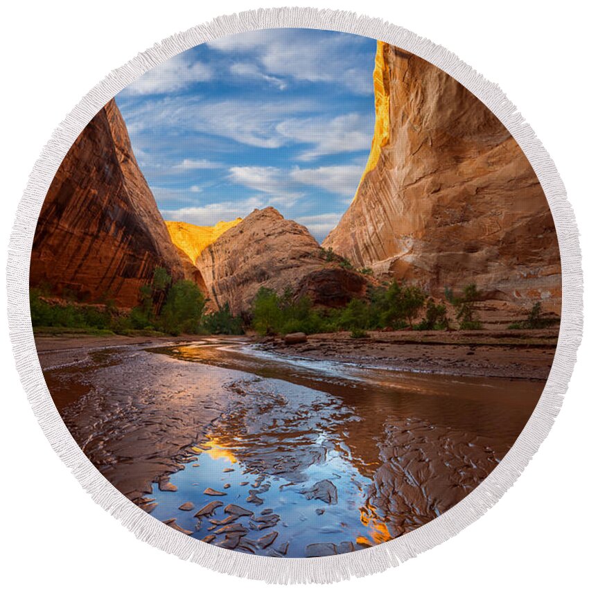 Utah Round Beach Towel featuring the photograph Coyote Gulch by Dustin LeFevre