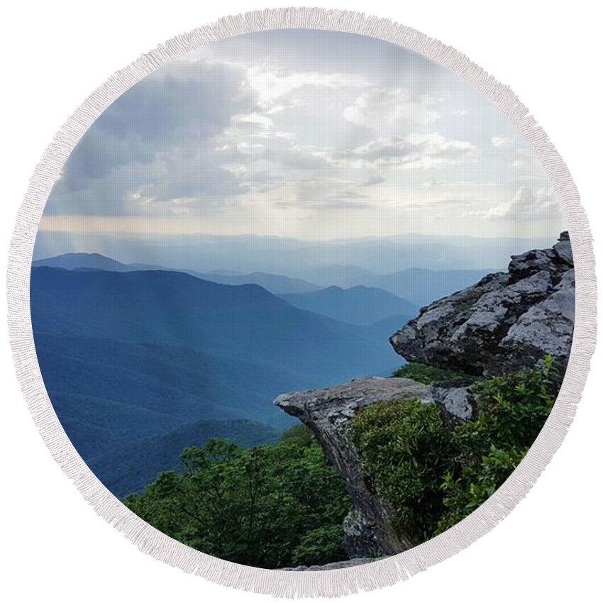 Craggy Pinnacle Round Beach Towel featuring the photograph Craggy Pinnacle by William Slider