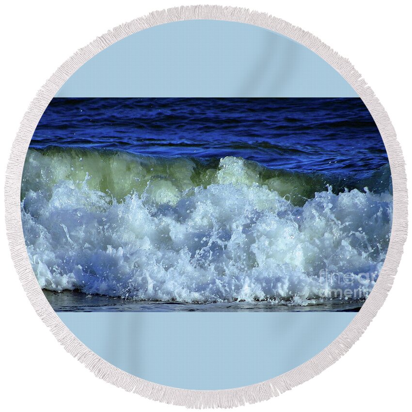 Wave Round Beach Towel featuring the photograph Crashing Wave 2 by Eunice Warfel