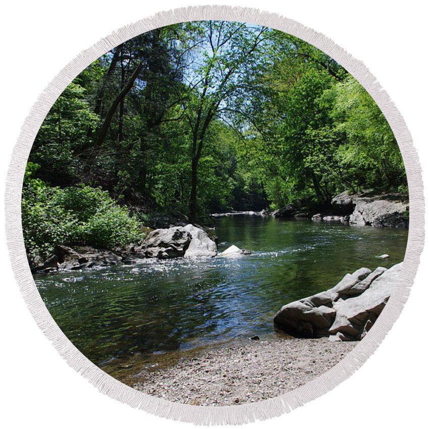  Round Beach Towel featuring the photograph Creek by Gerald Kloss