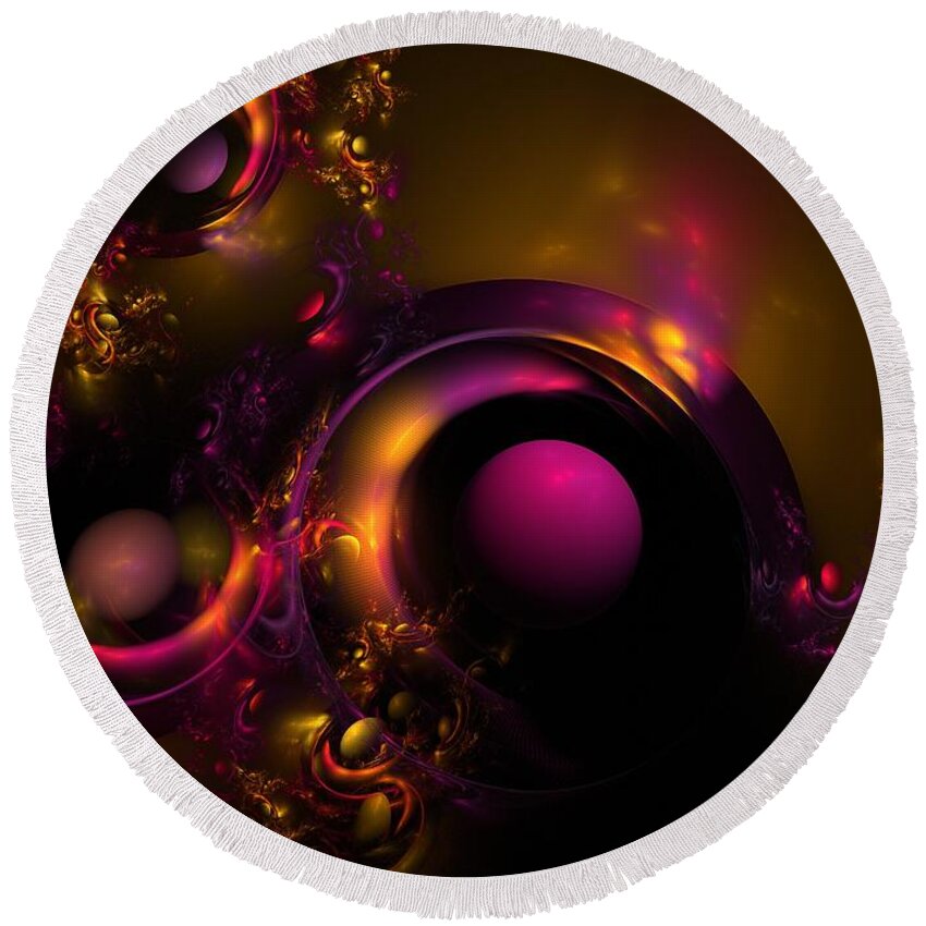 Fractal Round Beach Towel featuring the digital art Curvy Baby by Lyle Hatch